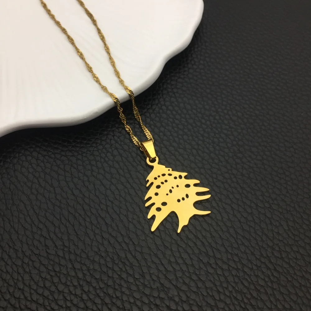 Stainless Steel Cedar Tree Pendant Necklace Pendant Design Patriotic Symbol Enamel Tree Pendant Green Enamel