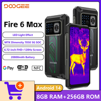 DOOGEE Fire 6 Max 5G Rugged Phone Dimensity 7050 Thermal Imaging 6.72-inch 120Hz Dual Flashlight 20800mAh Battery Android 14