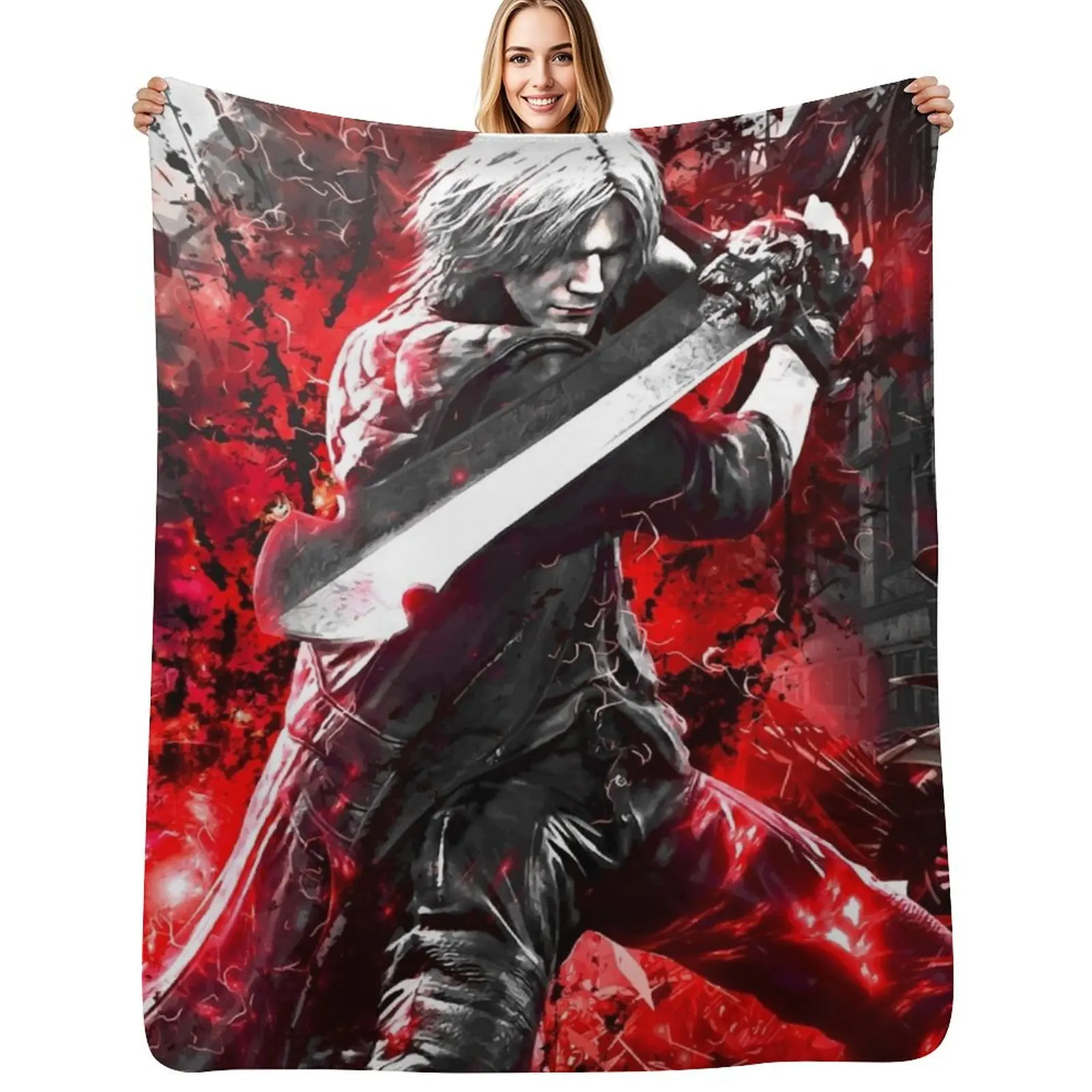 

Devil May Cry 5 Dante Throw Blanket Soft Warm Blanket Gift for Men Women Adults