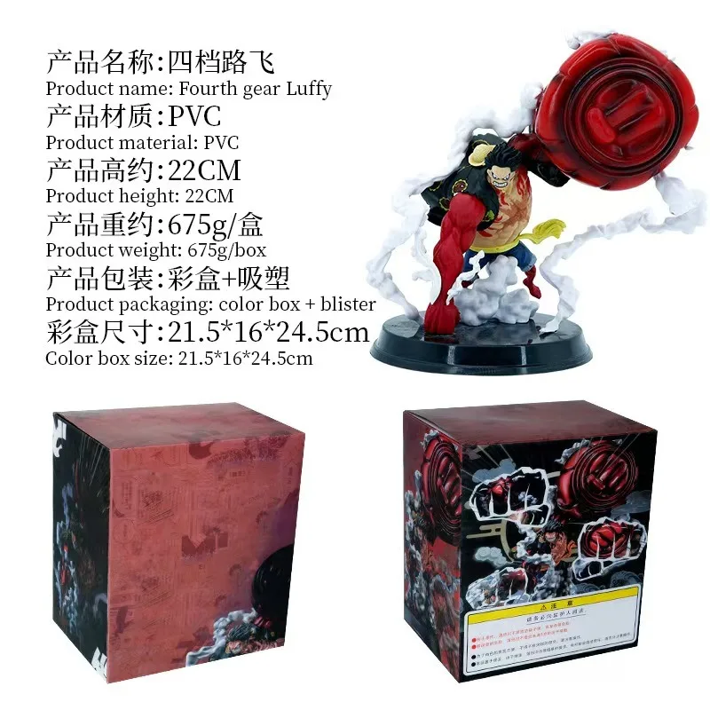One Piece Monkey D Luffy Gear 4 Kong Gun GK Figure Anime Model Statue Collectible Toy Gift for Boys view 6