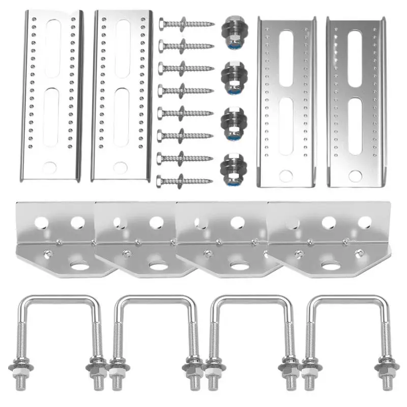 Boat Bunk Brackets 4X Galvanized Boat Lift Parts 8 Inch Galvanized Swivel Top Bunk Bracket Kit Boat Trailer Accessories And