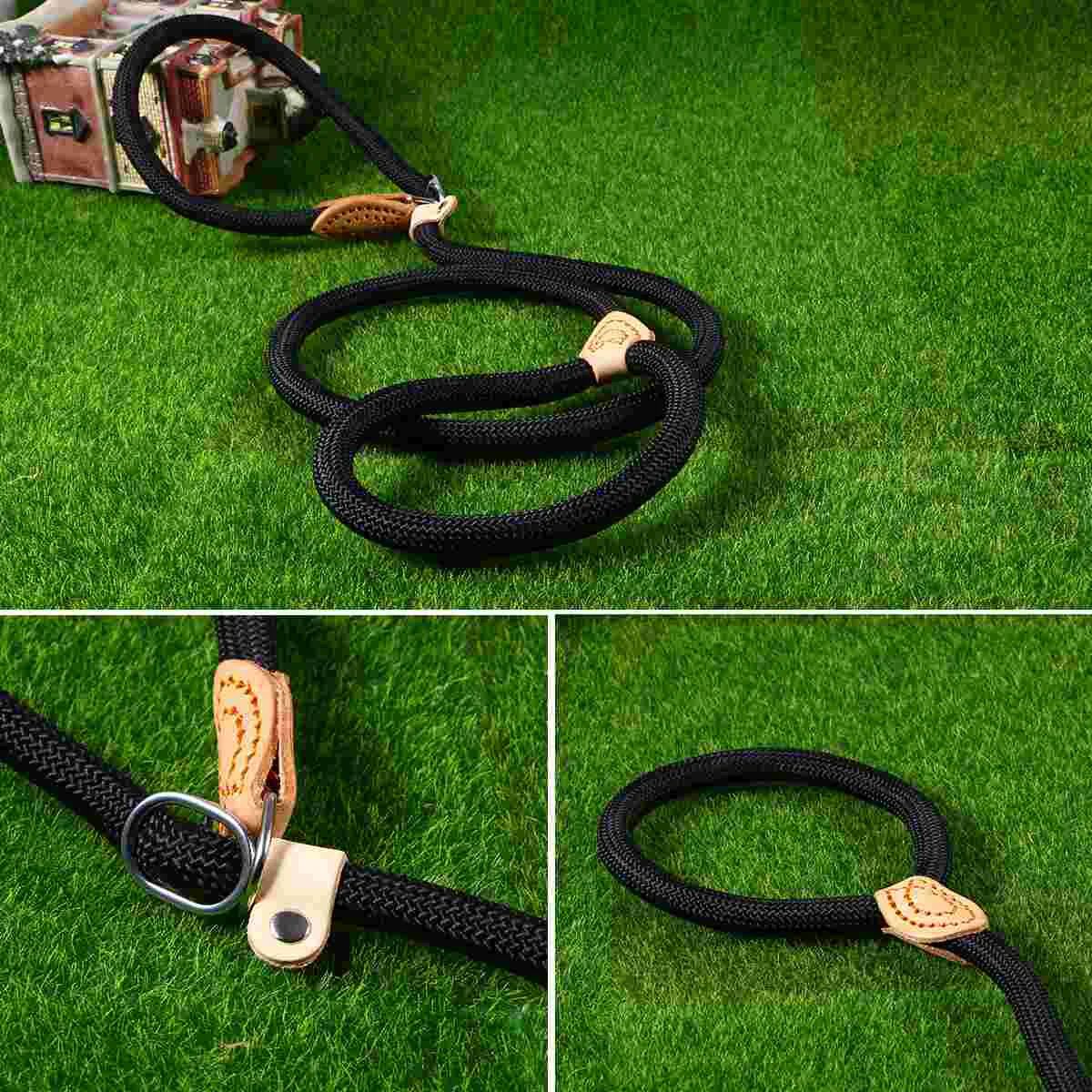 Dog Training Leash 14CM Nylon Collar for Medium Large Pets Easy Wear Heavy Duty Metal Buckle Adjustable Sturdy Design Fits