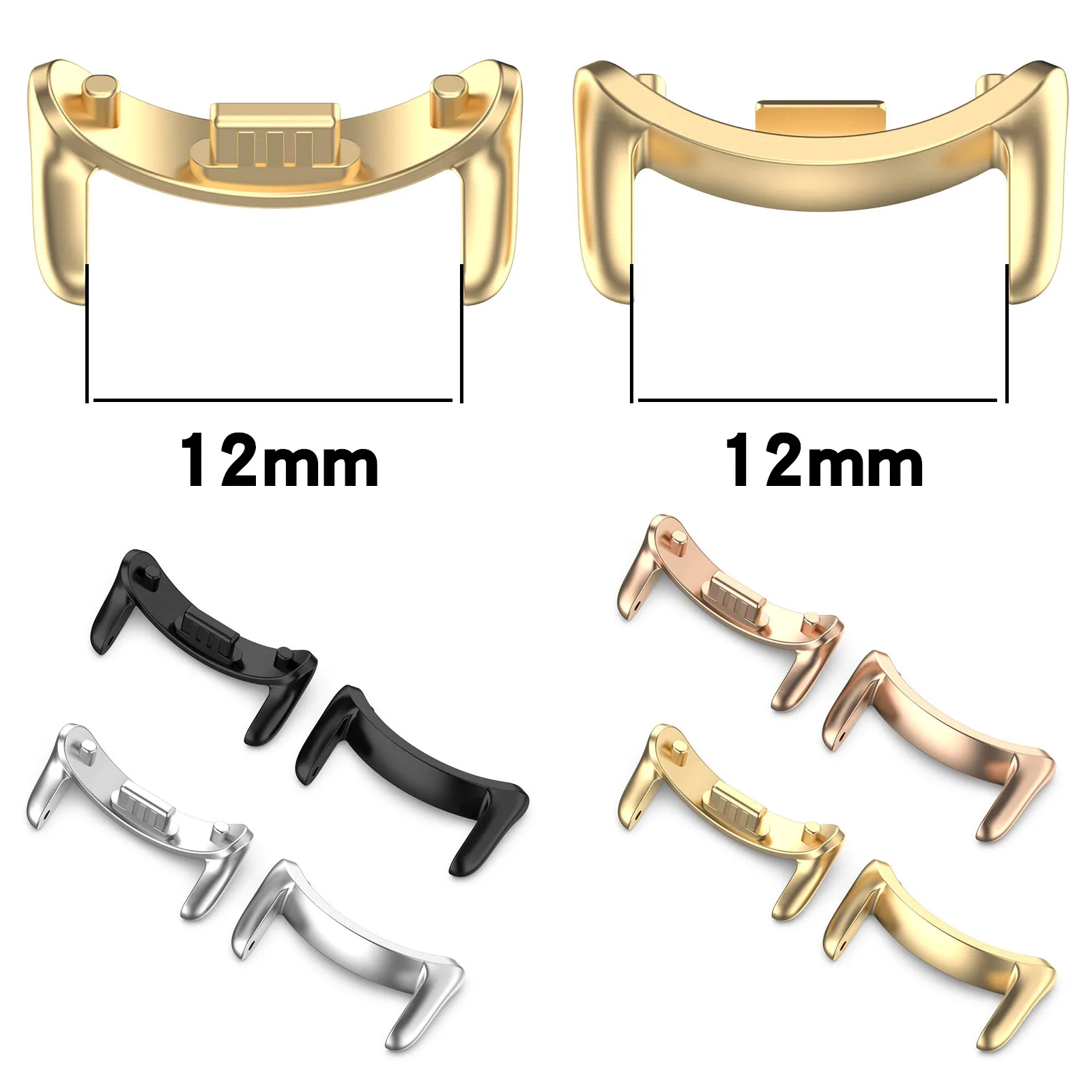 Connectors for Xiaomi Mi Band 8 Wristband Metal Head Adapters Mi 8 Bands Connector Stainless Steel Compatible with 12mm Strap