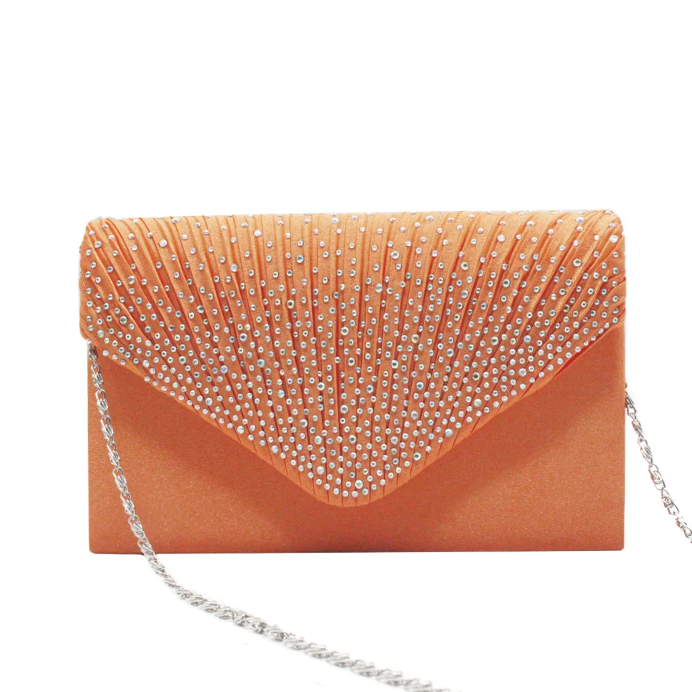 Bolso de mano de seda satinada con diamantes para mujer, bolsa de mano para banquete, bolso de noche para fiesta, bolso de mano para niñas, bolso de mano de hombro de moda