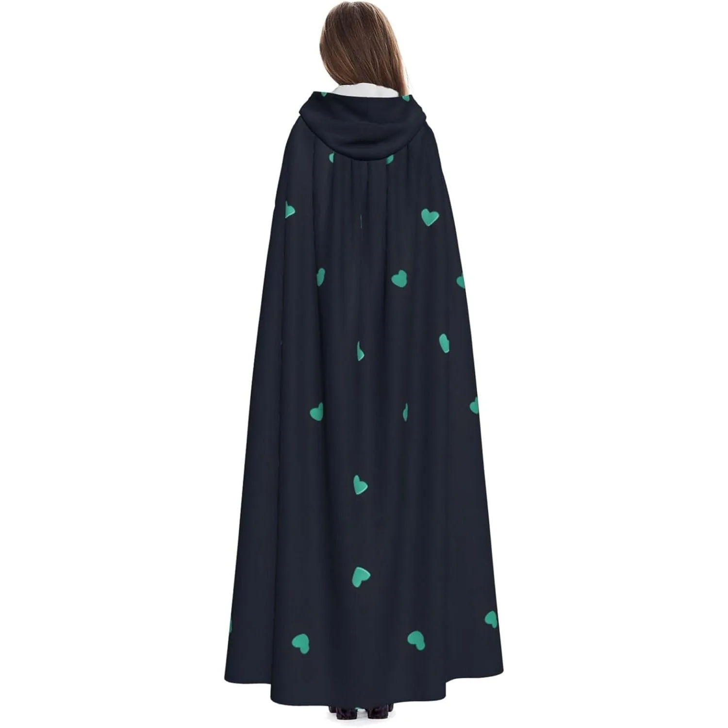 

Unisex Adults Hooded Cape Cloak, Cute Lovely blue background Print Capes, for Christmas Magician Themed Parties Costumes