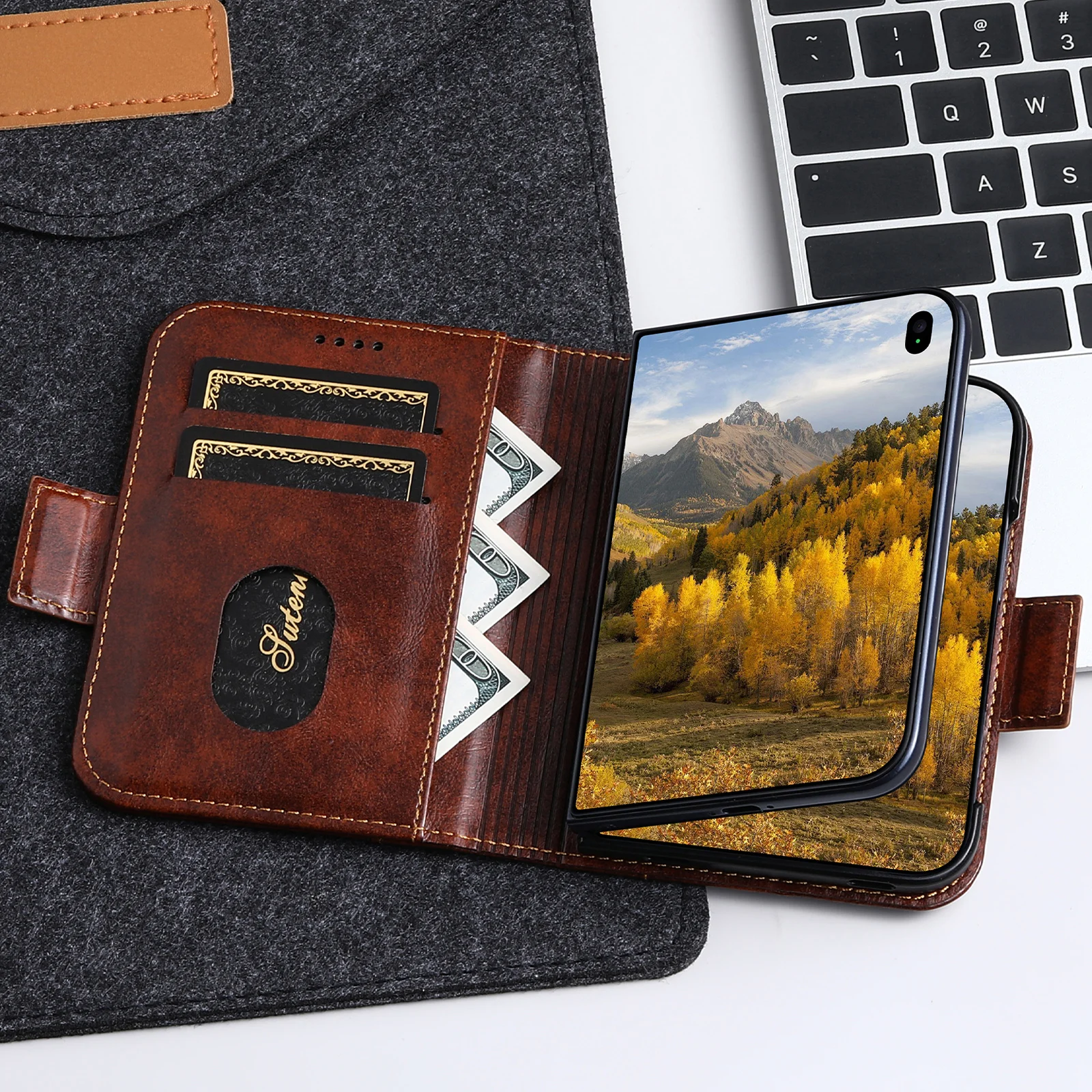 SUTENI – etui na iPhone, model – Leather Wallet Card Holder Phone Cover recenzja i cena