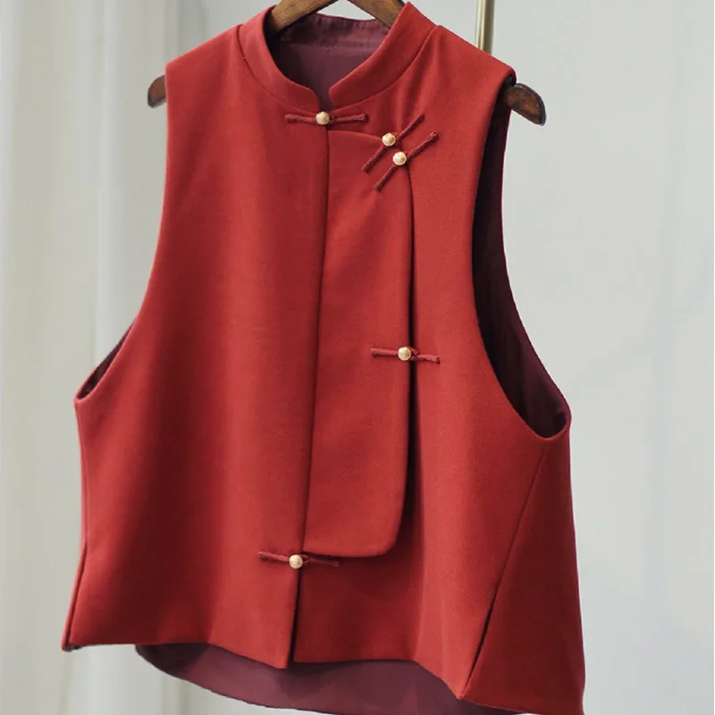 Spring Autumn New 2024 Unique Vest Coat High-End Sleeveless Female Vests Irregular Fashion Leisure Women Waistcoat Overco