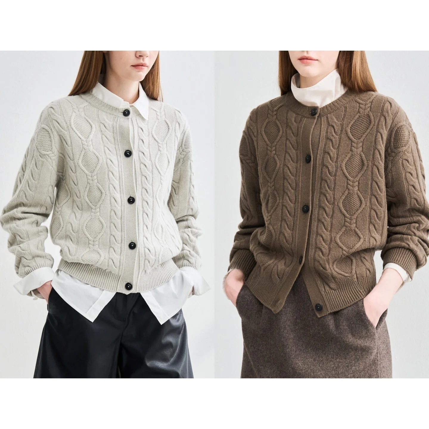 

Утягивающий вязаный свитер, круглый универсальный легкий шерстяной вязаный открытый кардиган в стиле ретро, длинный женский топ све