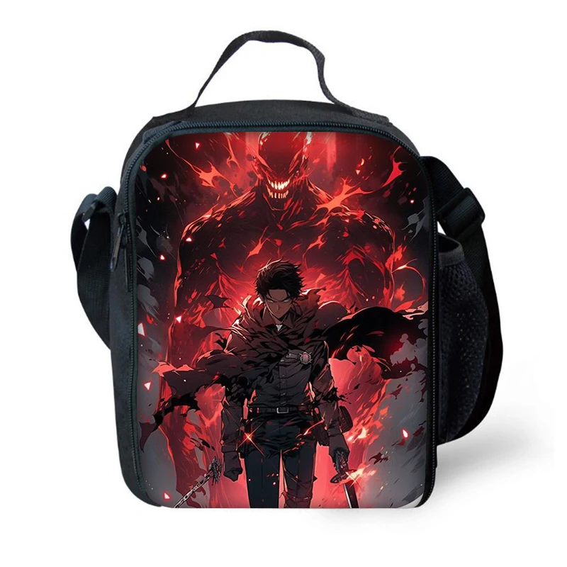 Sac isotherme de grande capacité pour enfants, attaque sur Titan, garçon et fille, étudiant, pique-nique en plein air, réutilisable, glacière