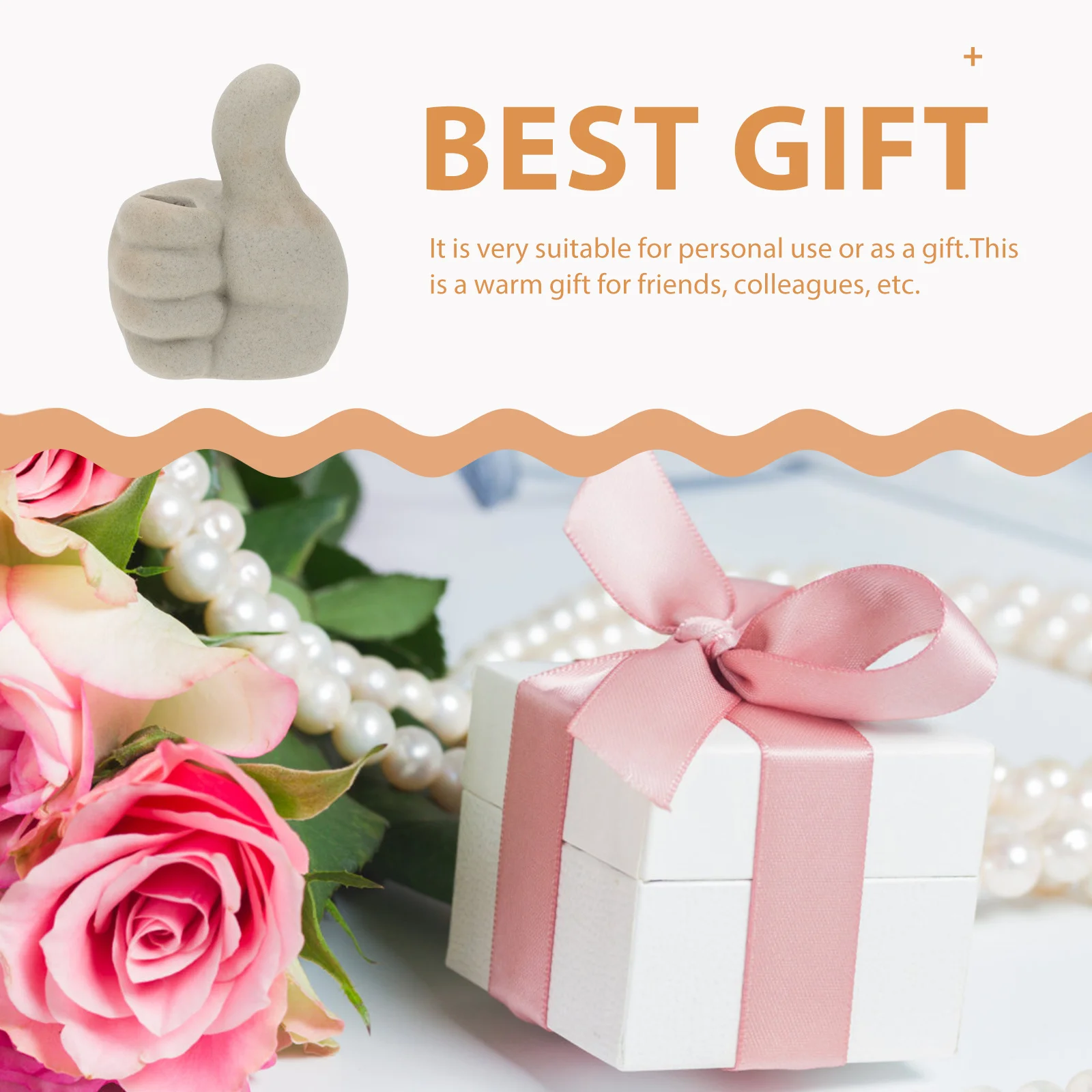 

Thumbs Up Gesture Ceramic Flower Vase Artistic Home Decor for Tea Room Office Balcony Sashimi Plate Display Floral Arranging