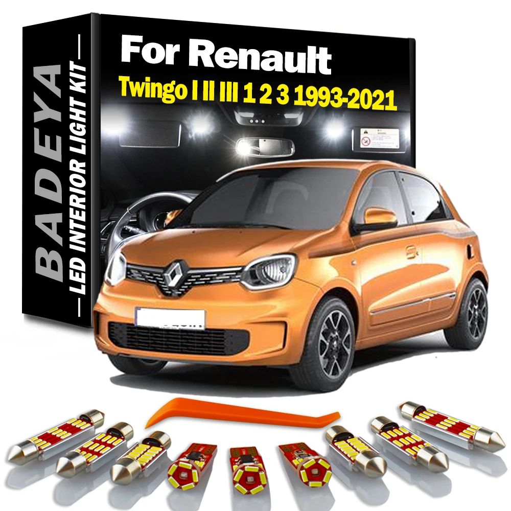 

BADEYA Canbus LED Interior Dome Light Kit For Renault Twingo I II III 1 2 3 1993-2017 2018 2019 2020 2021 Car LED Bulbs No Error