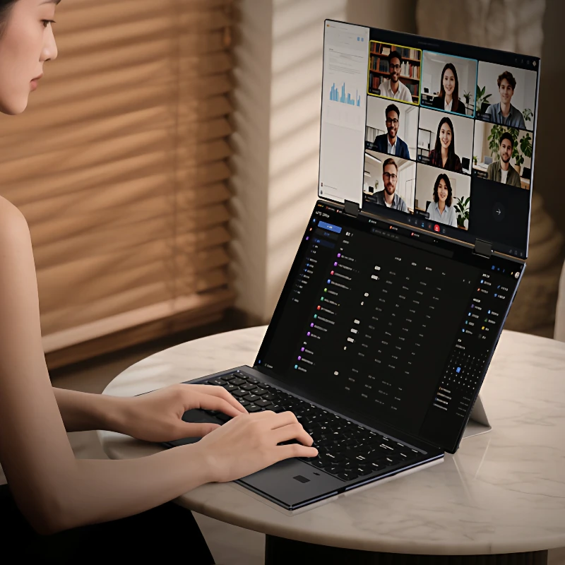 Folding dual-touch tablet laptop 2-in-1 light and thin, business office ultra-thin portable computer