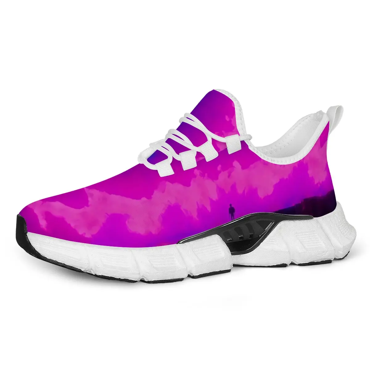 أحذية رجالية مخصصة للنساء باللون الوردي والأرجواني والألوان المائية صورة ظلية أحذية رياضية للرجال أحذية تنس Zapatos Altos Hombre