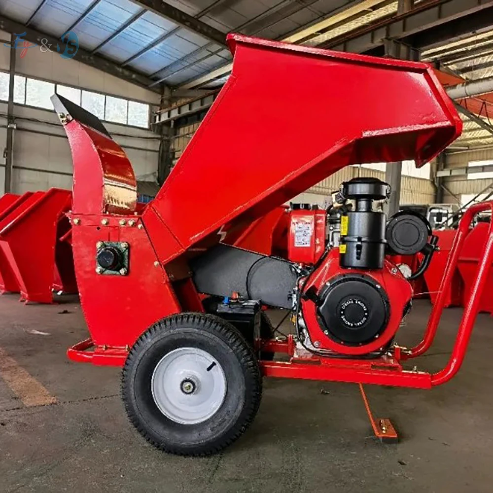 Diesel Gas Powered Wood Chipper Machine Multifunctional Portable Tree Branch Leaf Twig Crushing Shredder Equipment