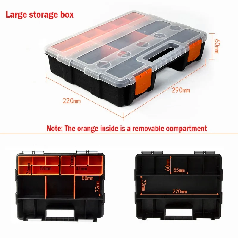 Plastics Tool Box Screw Nail Nut Bolts Carry Case Hand Tools Storage Boxes