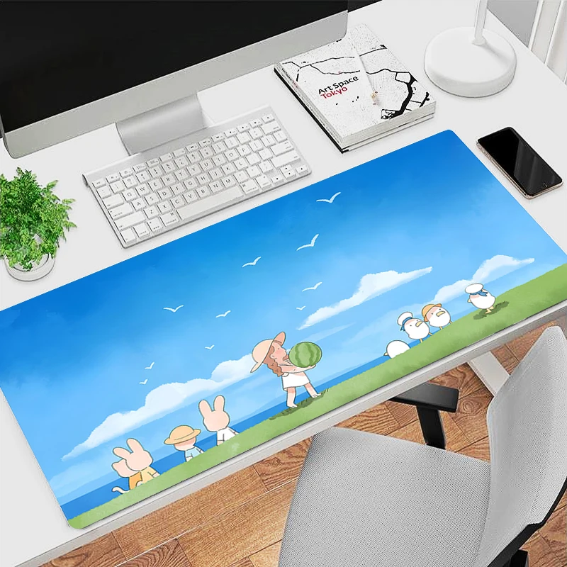 Beach Sky Sea Gaming Mousepad XXL Computer Laptop Gamer Extend Mouse Mat Large Anime Mouse Pad 900x400 Keyboard Kawaii Desk Mat