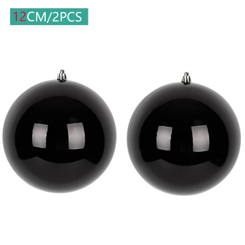 

Large Size 10/12/15cm Christmas Balls Black Bright Matte Xmas Decorative Hanging Ornaments Christmas Spheres Pendant