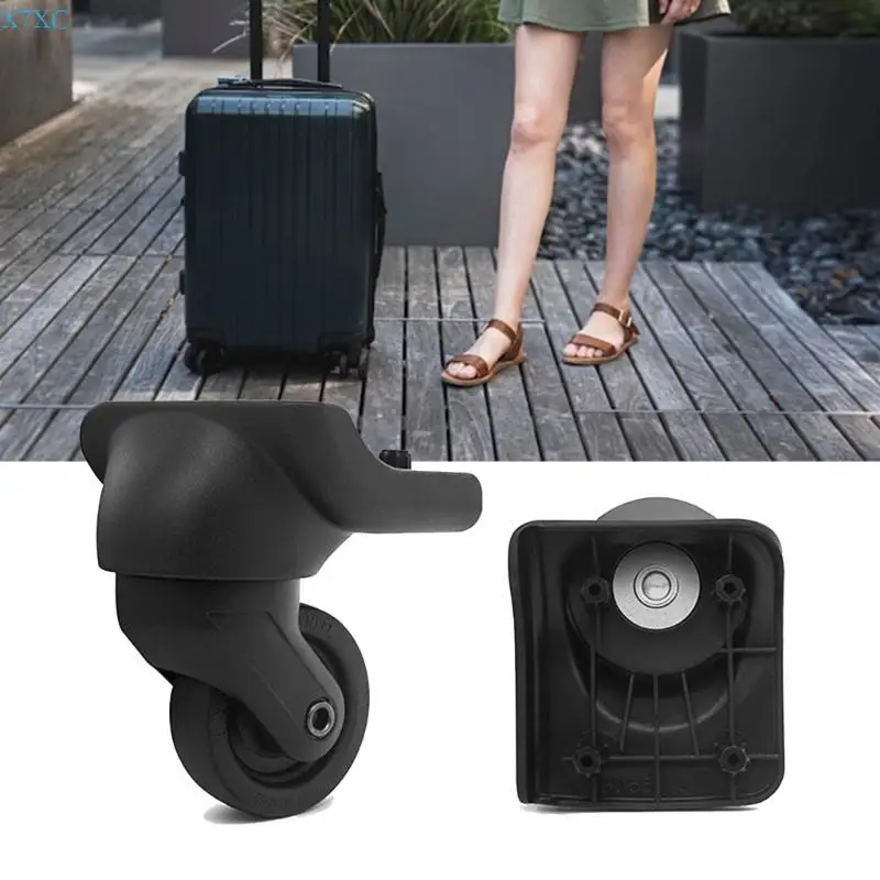 X7XC 4Pcs Practical Black Casters for Trolley Suitcase Repair with 360 Degree Rotation For Smooth Travel Experience