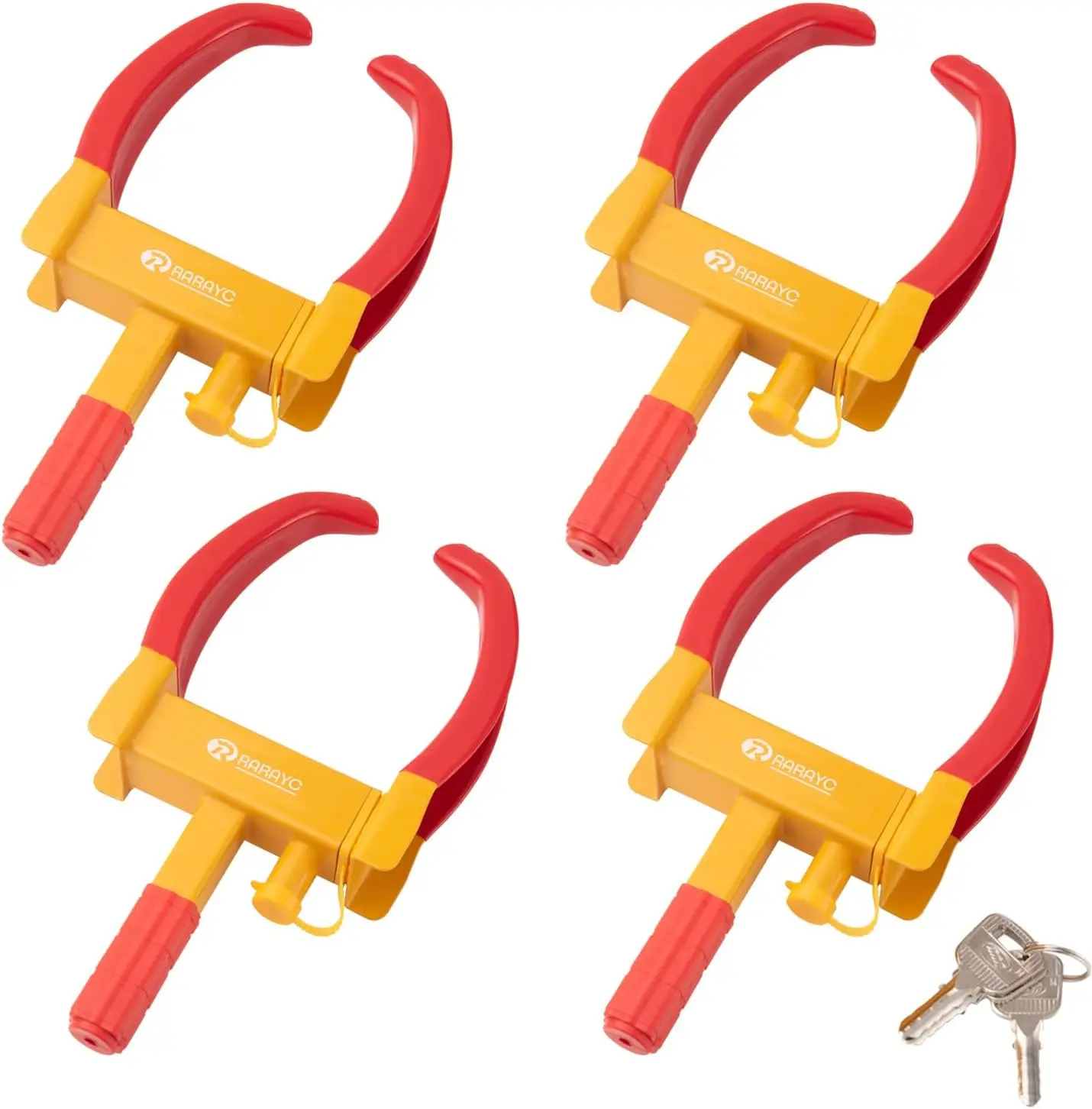 

Universal Heavy Duty 4-Pack Wheel Locks with 3 Keys for Cars, SUVs, Motorcycles