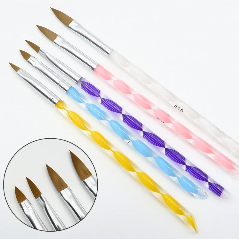 Heißer Verkauf Fünf Größe Nagel Pinsel Set Hohe Qualität Berufs Acryl Flüssigkeit Für Nail art Pen Pinsel Nagel Acryl Pulver