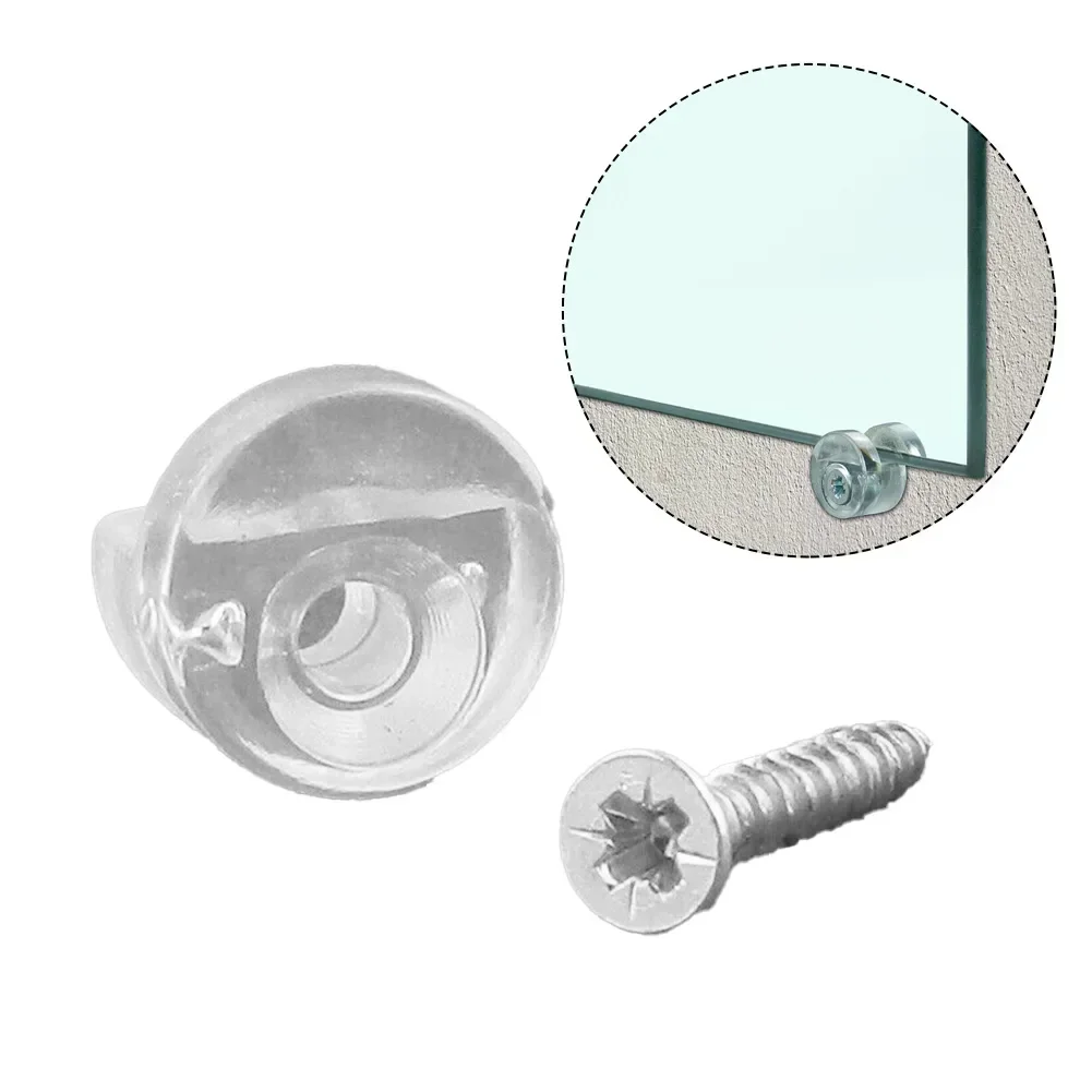 4Pcs Mirror Wall Clips Fixing Kit Frameless Clips Glass Bracket Mounting Hanging For Fixing Glass Cabinet Doors