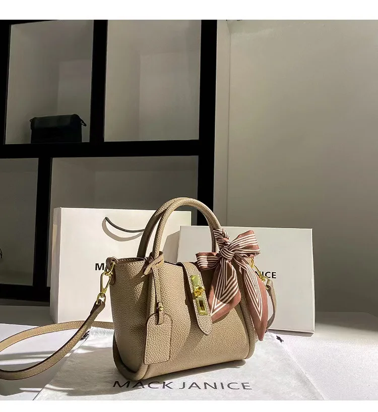 High Quality Solid Color Textured Leather Bucket Bag Women Fashion Handbag Shoulder Messenger Bag Lady Purse Female Casual Bag