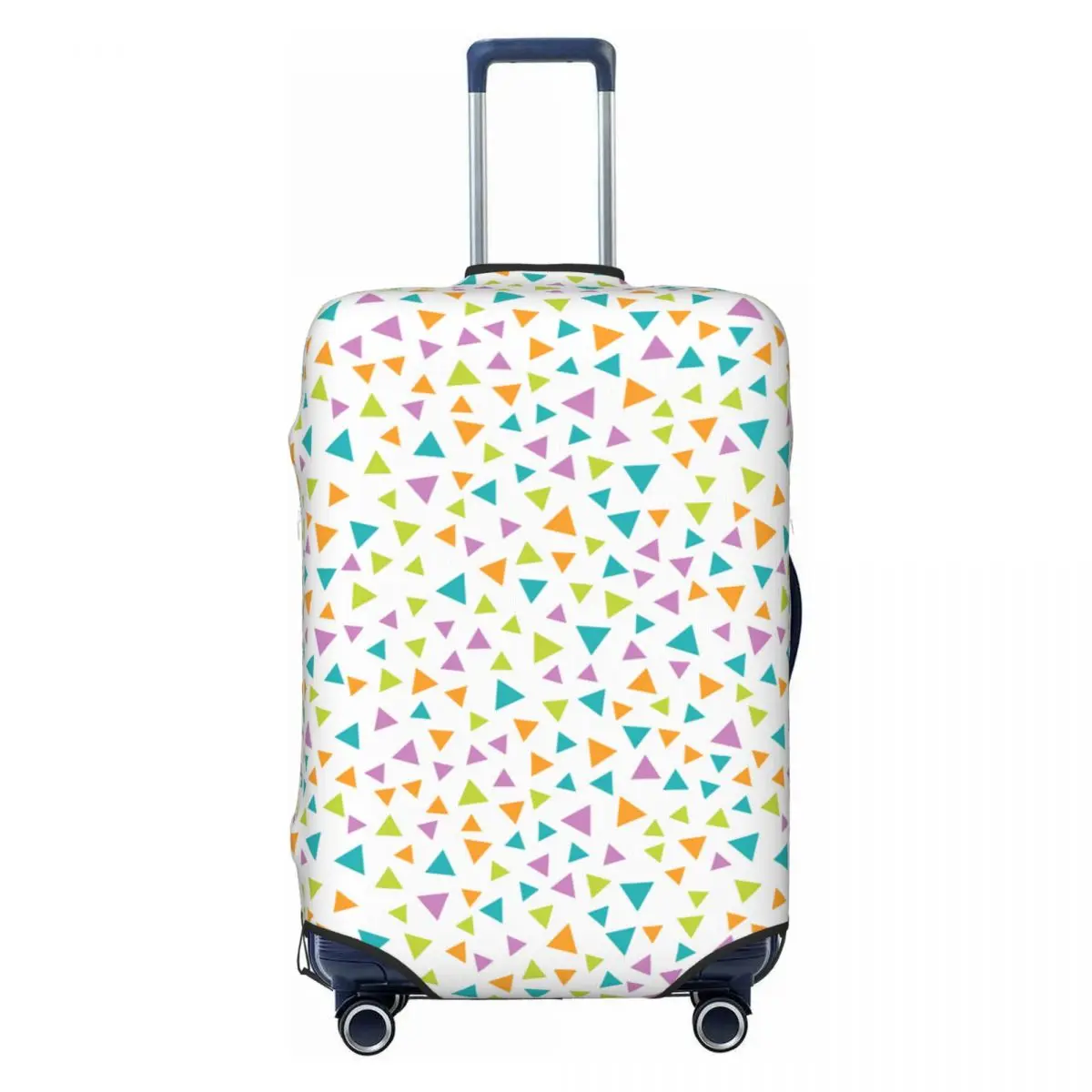 

Custom Geometric Triangles Pattern Luggage Cover Elastic Travel Suitcase Protective Covers Fits 18-32 Inch