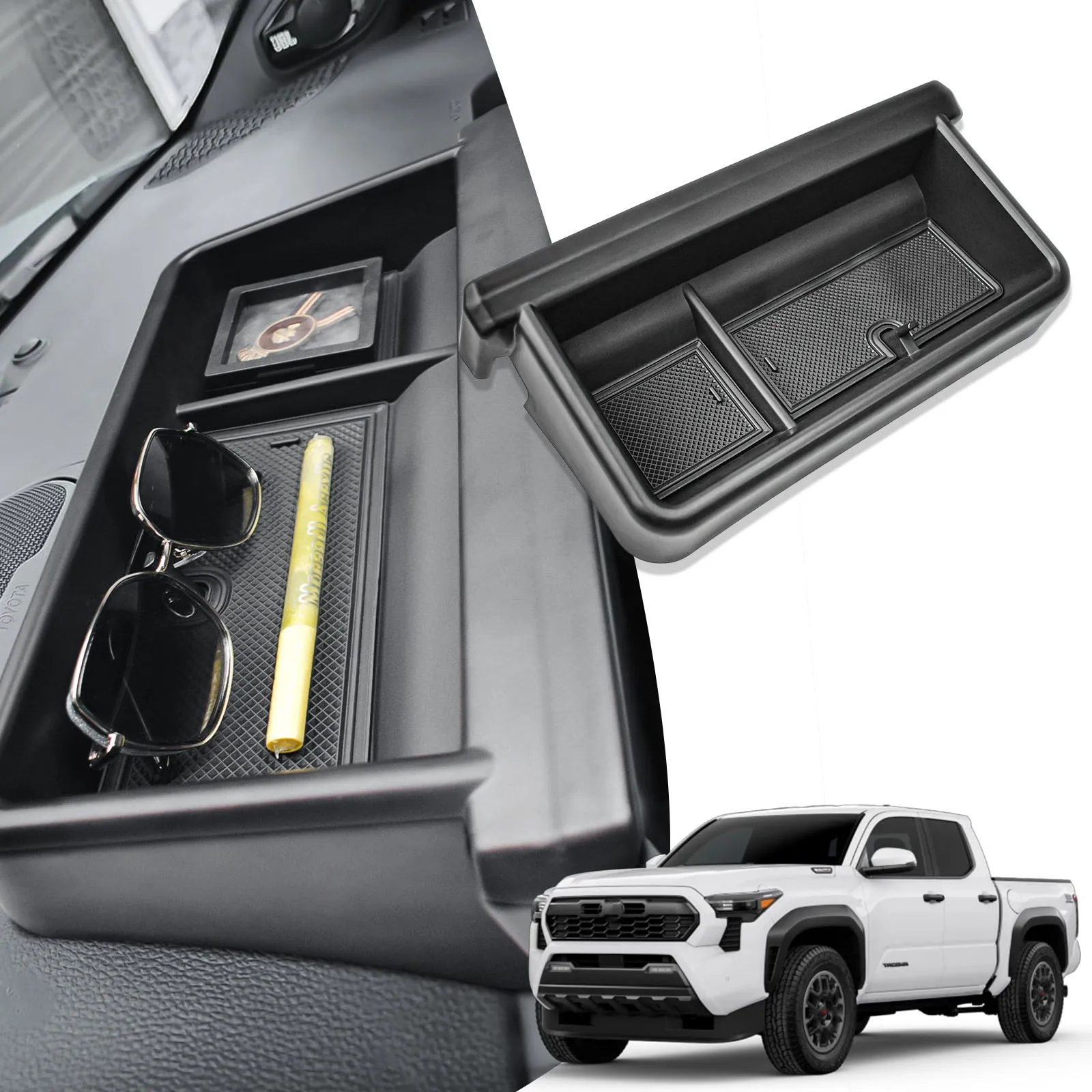 

Sixthsmoy Dashboard Storage Tray for Toyota Tacoma 2024 2025 & 4Runner 2025 Interior Center Console Dash Organizer Accessories