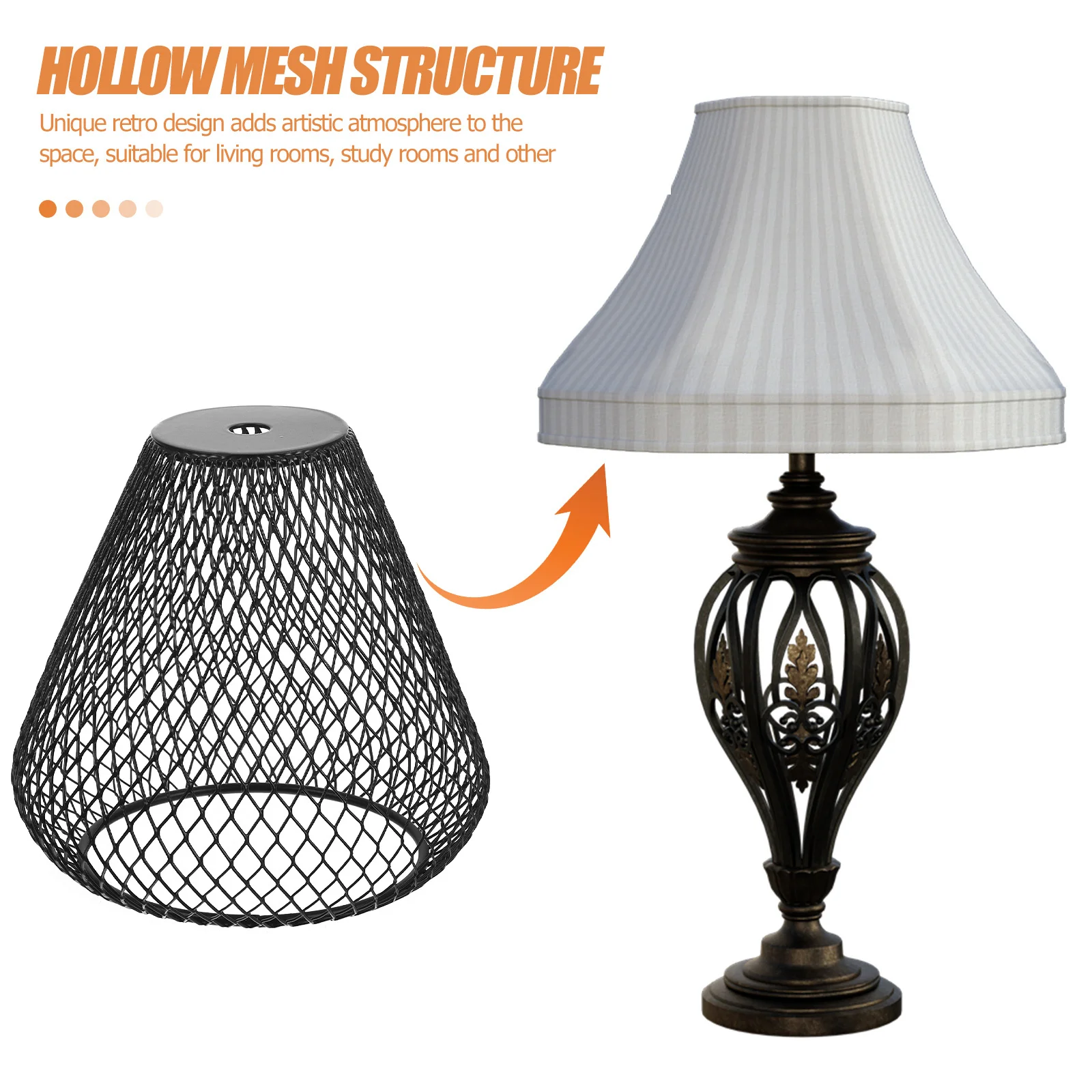 

Vintage Cage Lampshade Hollow Mesh Iron Pendant Light Shade for Home Decor Table Lamp Replacement Bohemian Industrial Style