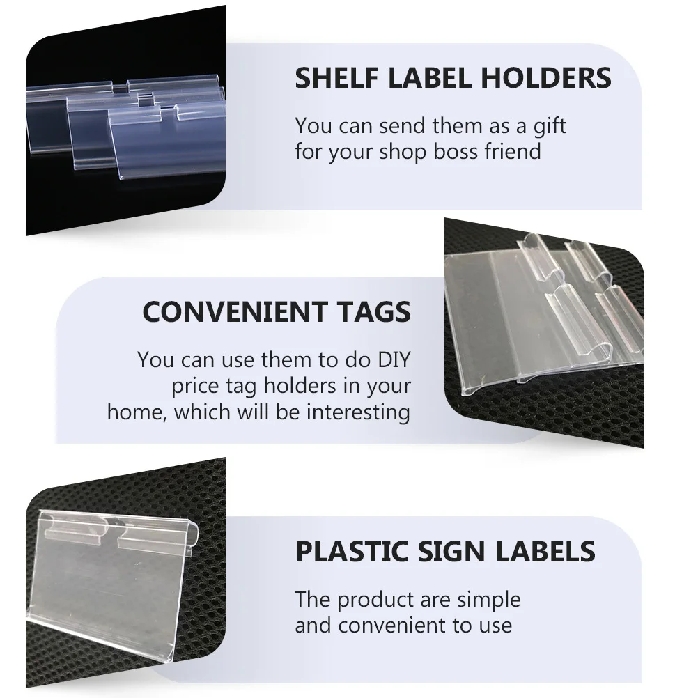 

30Pcs Plastic Price Tag Holders Transparent Convenient Shelf Label Holders Goods Price Display Labels for Supermarket Retail Use