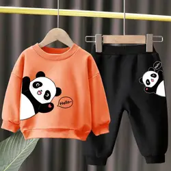 Autumn Baby Boy Clothes Fashion Printed T-shirts and Pants 2 Pieces Set Children Girls Casual Top Bottom Outfits Tracksuits