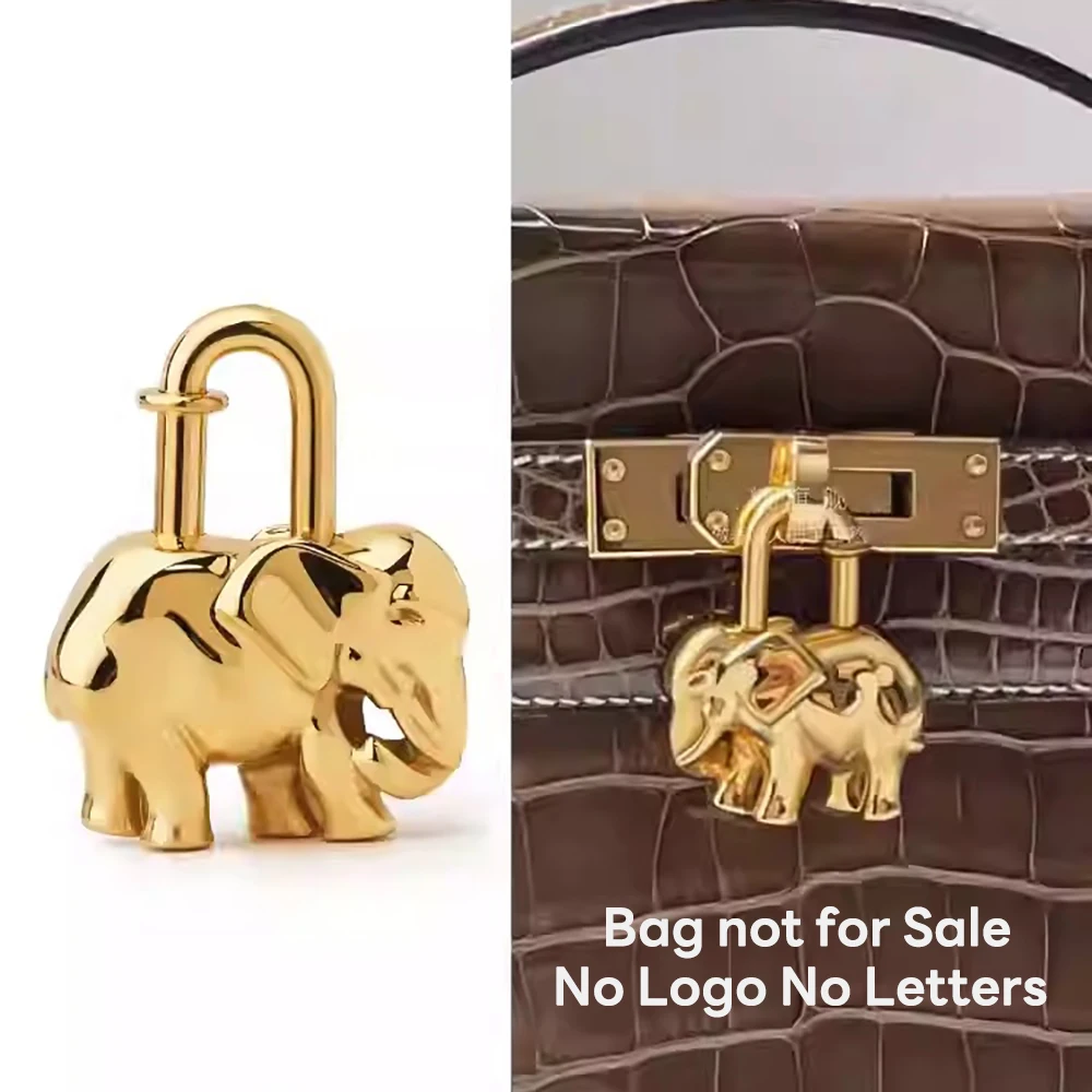 Lock Pendant for Luxury Handbag Bag Animal Full Steel Metal High-grade Bag Charm Pegasus Elephant Bag Accessories
