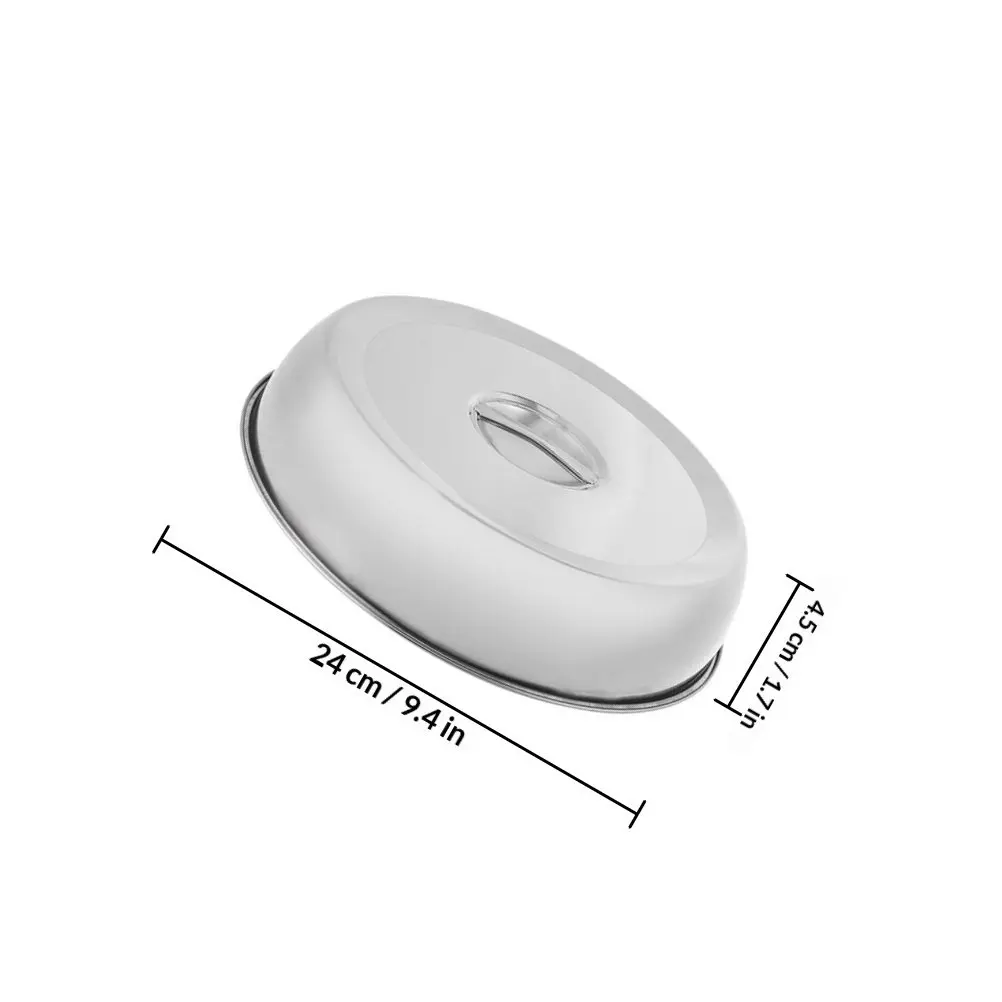Stainless Steel Food Cover Dome Lid for Steak Bbq Grilling Kitchen Use Heat Retaining Steam Locking Oil Splatter Protection