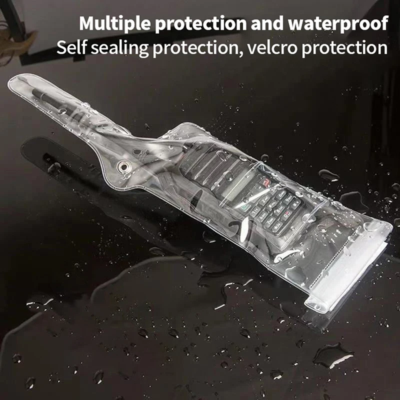 Bolsa impermeável portátil à prova de chuva para walkie talkie rádios em dois sentidos capa protetora