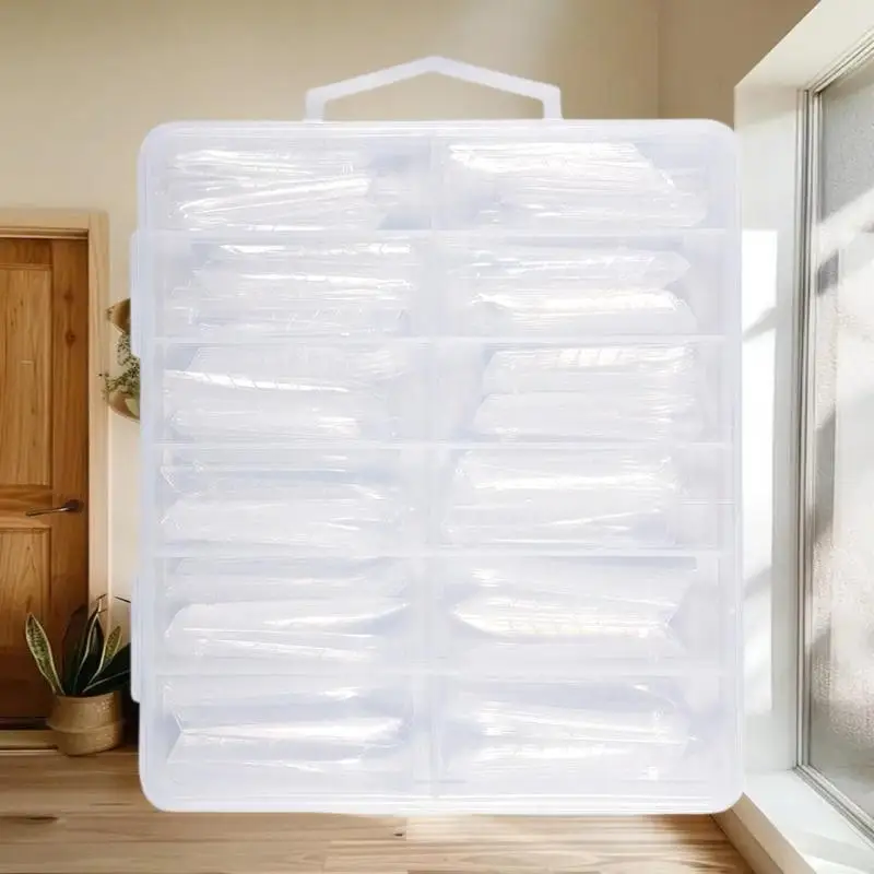 120pcs False Tips Quick Building UV Gel Acrylic Nail Mold Full Cover Nail System Shaping Extension Top Dual Forms Nails Mold