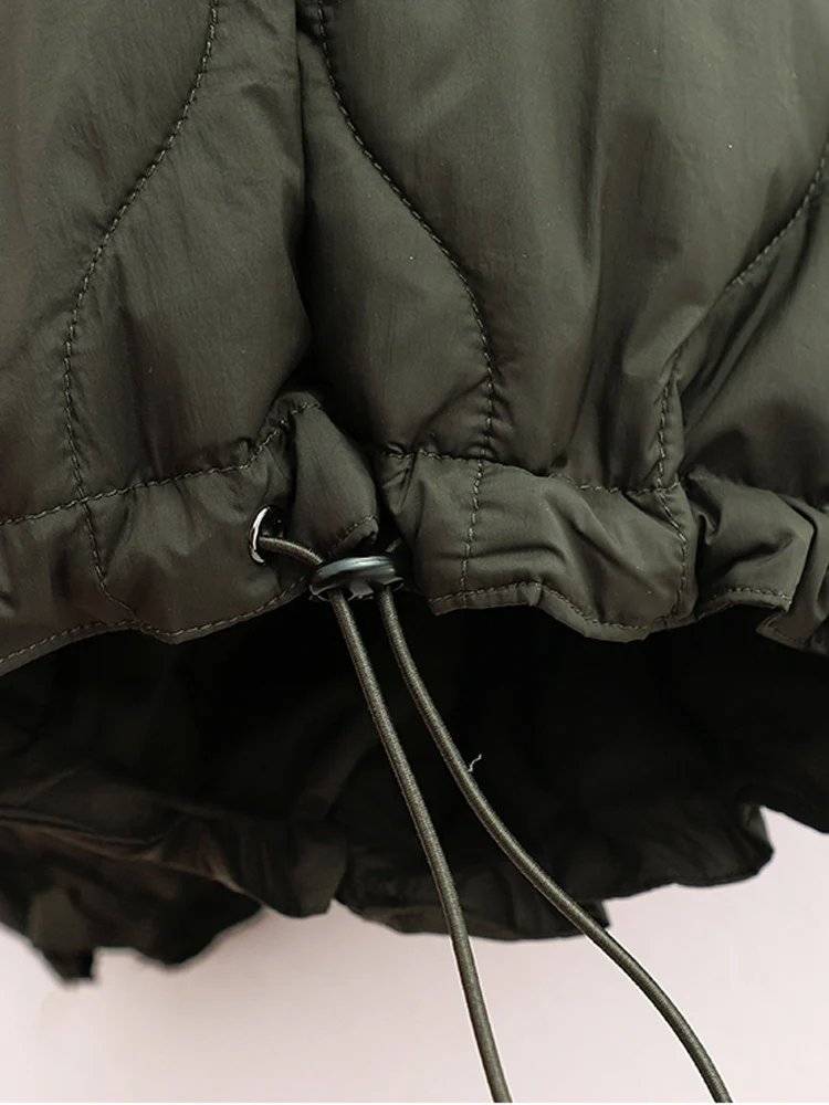 Peso leve para baixo calças de algodão, Windproof calças retas, Drawstring Hem acolchoado calças, Casacos moda, novo, inverno, 2024