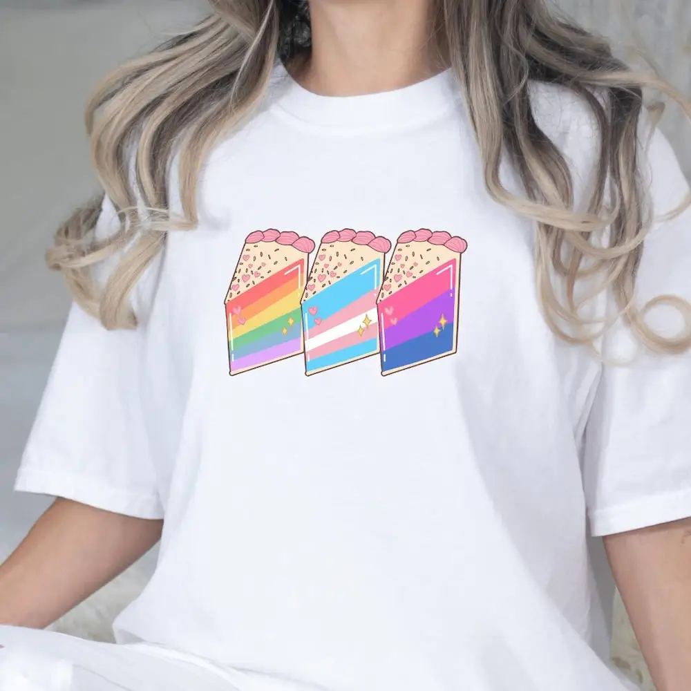 Pride Flag Cake T Shirt Comfort Colors Love Is Lgbtq Bisexual Pansexual Trans Lesbian Asexual Queer