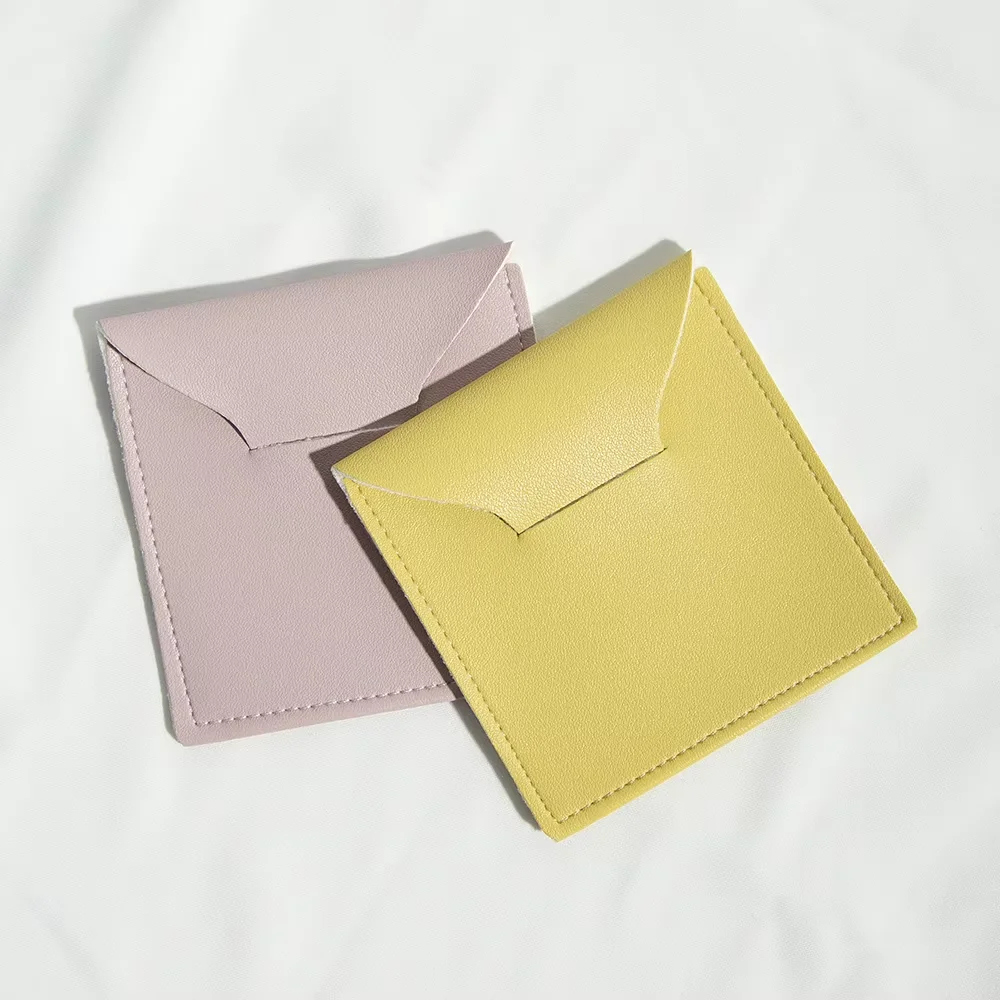 50pc PU Fashion Leather Envelope Pouches Wedding Christmas Jewelry Gift Bag Ring Earrings Necklace Brooch Package