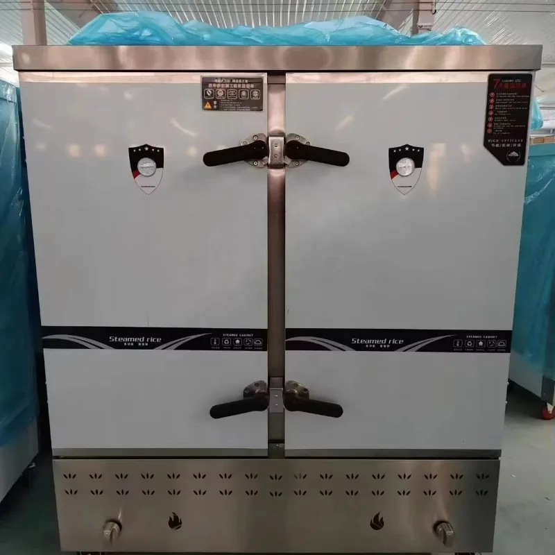 

Commercial Gas Rice Steamer Cart - 8/12/24 Layers Stainless Steel Food Steamer Cabinet for Bun, Dumpling, Fish, Crab, Shrimp
