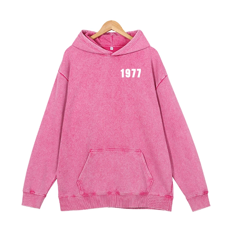 United States 1977 Hoodies Men Fashion Letter Graphic Printed Sweatshirts Women Cool Casual Harajuku Streetwear Pullover