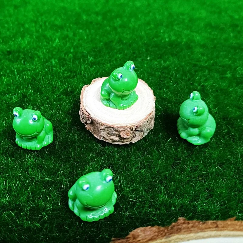 300 Piece Mini Frog Statue, As Shown Resin Small Micro-Type Plastic Little Frog Bulk  Garden Leap Year Ornament