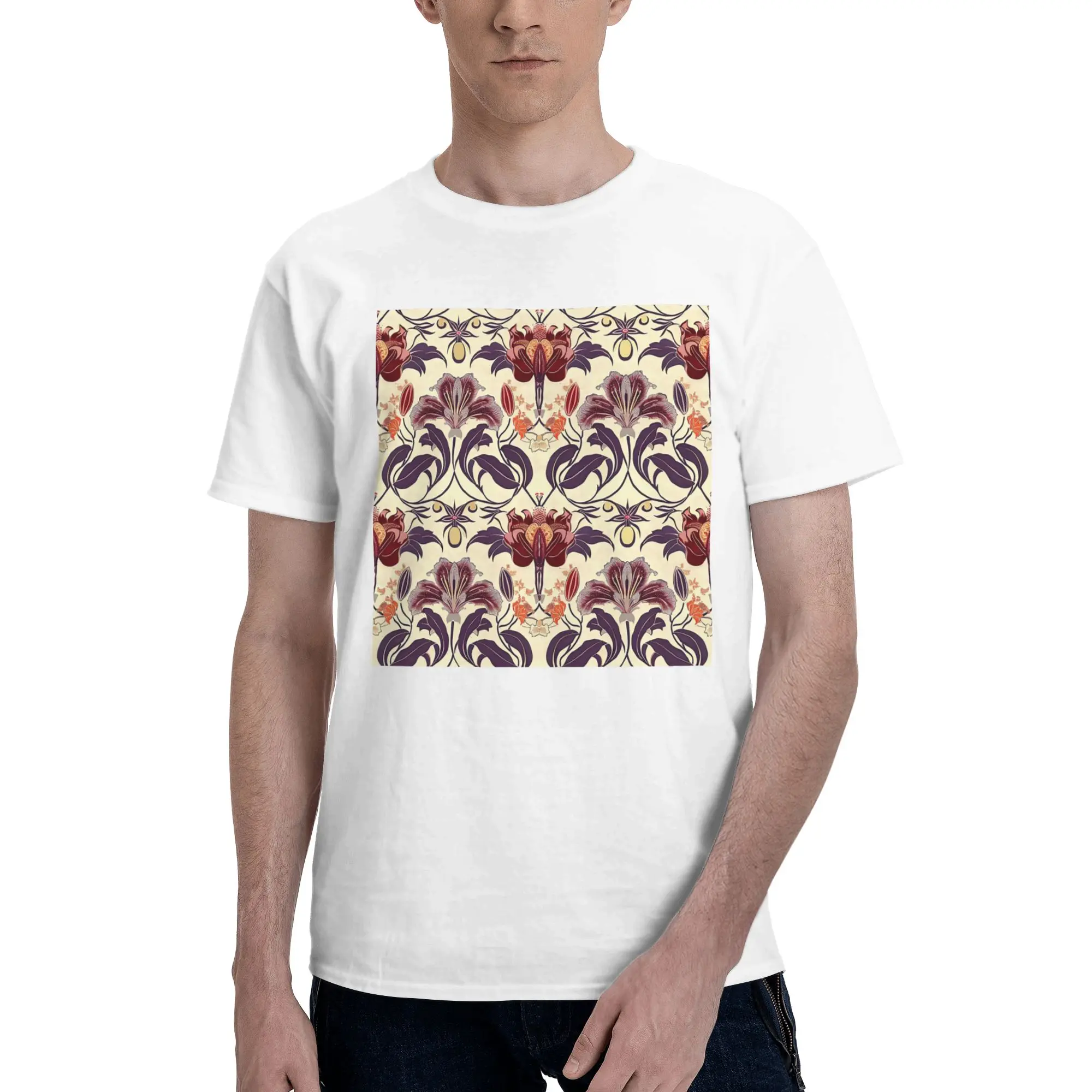 

William Morris Bullerswood 100% Cotton T-Shirt Men's Oversized T Shirts Men O-Neck Short Sleeve S-6XL