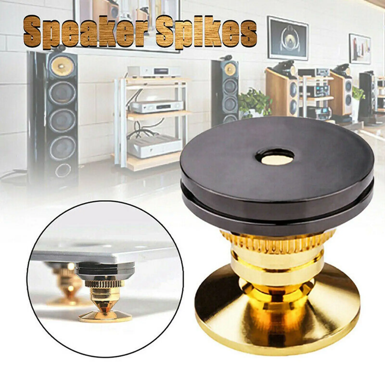 Shockproof Speaker Spike Kit with Base Pads for Turntable Amplifier Loudspeaker Boxes Carpet Shoe Bottom Feet