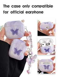 glamorous cute purple butterfly pattern case for the AirPods1/2 AirPods3 AirPods pro and pro2 TPU headphone covers
