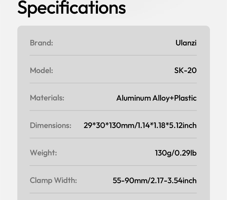 Ulanzi SK-20 Reise-Handyhalter, tragbares Mini-Stativ für Smartphone, vertikal, horizontal, für Livestreaming, Schuss, Vlog-Fotografie – Detail 15