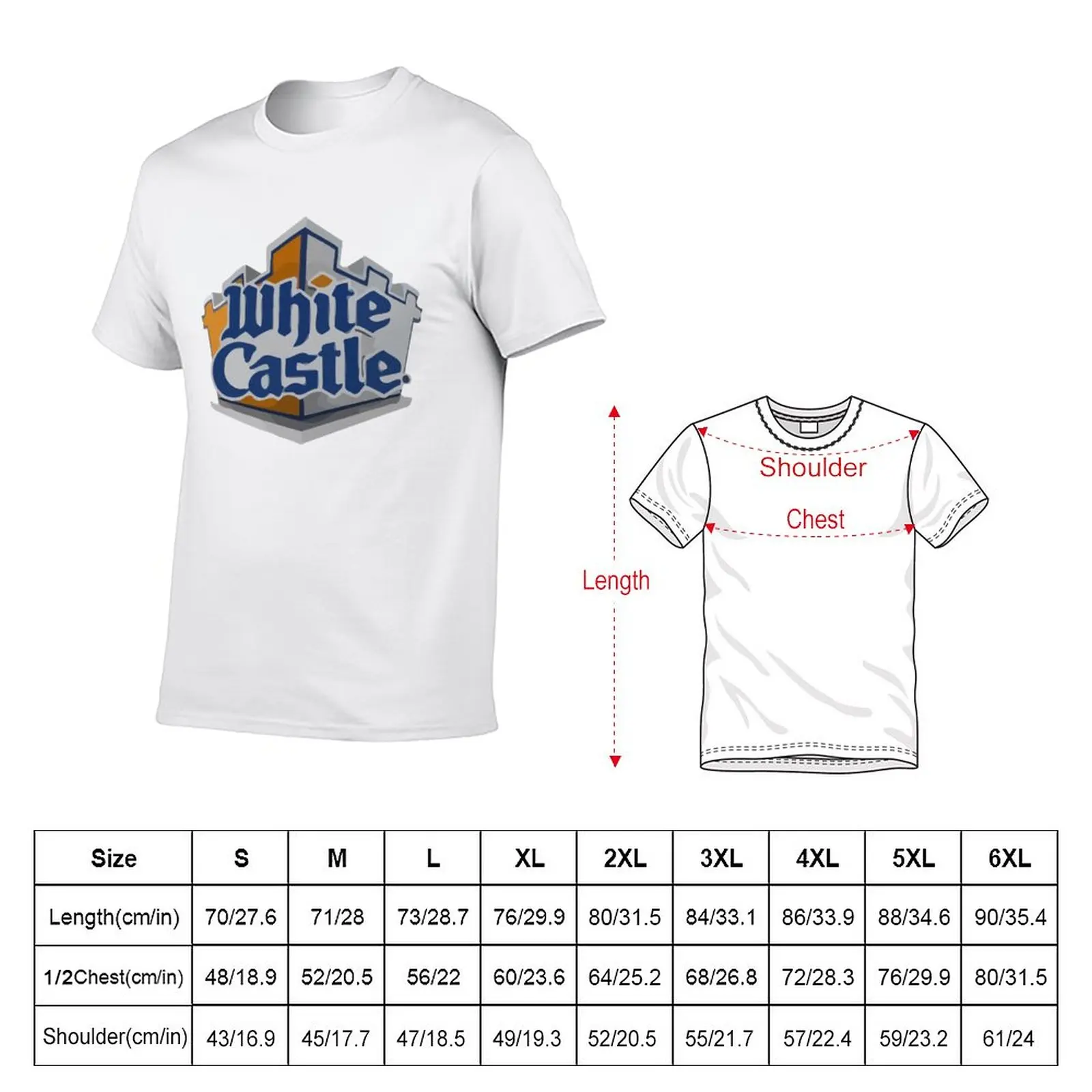 WHITE CASTLE T-Shirt summer top man clothes aesthetic clothes Short sleeve tee men