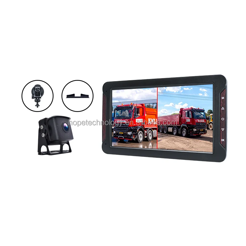 7 Inch Button Operation HD Full Color Camera Waterproof Loop Recording 2 Channel DVR