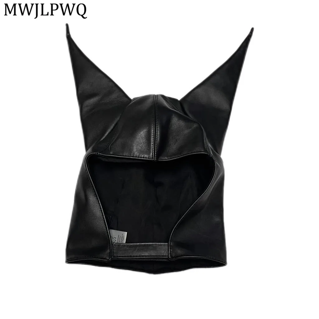 

MWJLPWQ Модные кожаные кепки в стиле хип-хоп, мужские клубные кепки Y2K High Street Decorate Niched Design, женская черная шляпа унисекс, осень 202, 21052