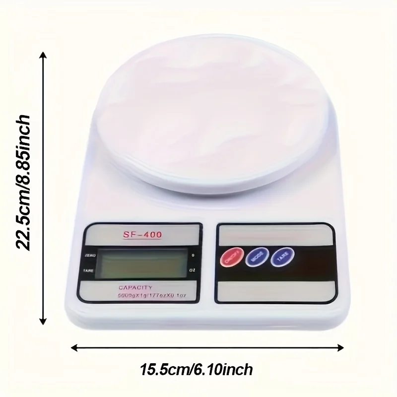 1PC 5kg/1g Digital Kitchen Scale, Electronic Food Scale with Tare Function, LCD Display G/Oz Units for Home Office Food Weighing