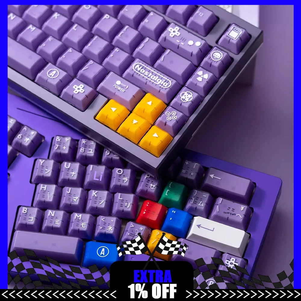 PBTfans Atomic Purple R2 PC Keycaps Abs Semipermeable Keyboard Keycaps Original Factory Customization For PC Accessories Gifts